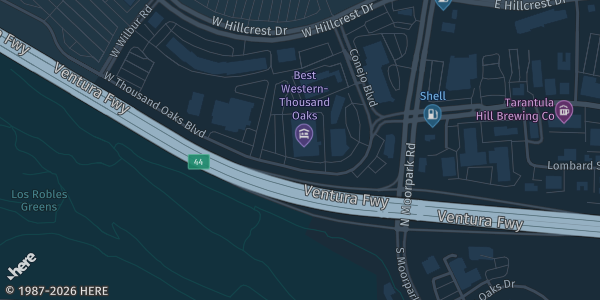 Map showing Best Western Thousand Oaks Inn in Thousand Oaks, CA.