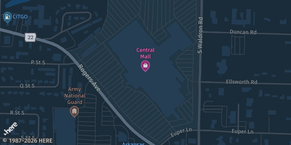 Map showing the venue in Ft. Smith, AR.