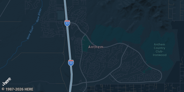 Map of Anthem, AZ. The exact address of VIP Anthem Sports Card & Pokemon Show is not known, so the map shows the area rather than a specific building.