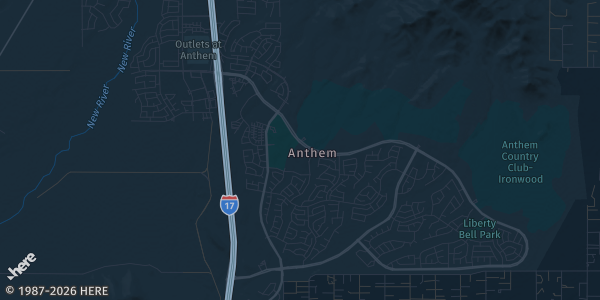 Map of Anthem, AZ. The exact address of VIP Anthem Sports Card & Pokemon Show is not known, so the map shows the area rather than a specific building.
