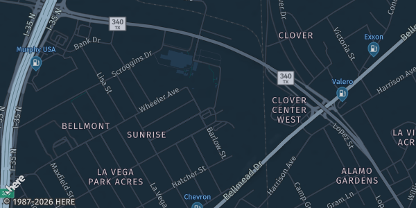 Map showing Bellmead Civic Center in Bellmead, TX.