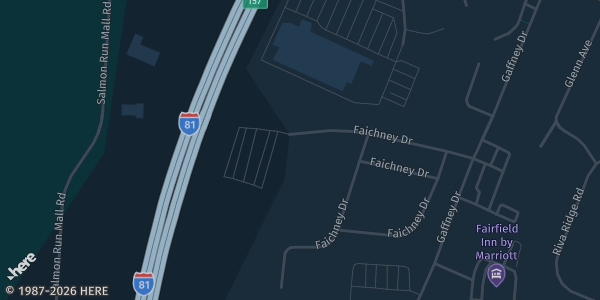 Map showing Faichney Drive Business Complex in Watertown, NY.