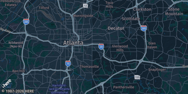 Map of Atlanta Atlanta, GA. The exact address of this venue is not known, so the map shows the area rather than a specific building.