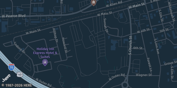 Map showing Wentzville Community Club in Wentzville, MO.