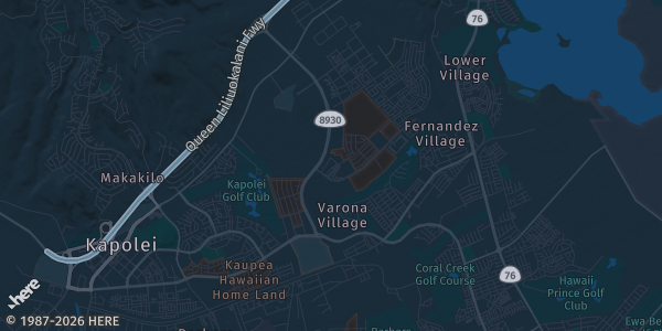Map of Ewa Beach, HI. The exact address of West Side Card Show is not known, so the map shows the area rather than a specific building.