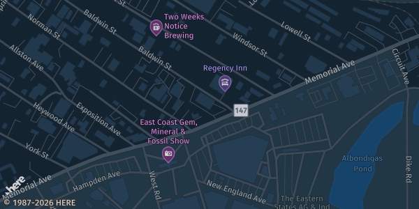 Map showing Dante Club in West Springfield, MA.