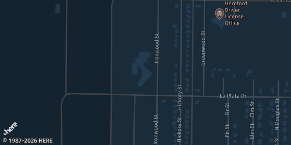 Map showing Hereford Church of the Nazarene in Hereford, TX.