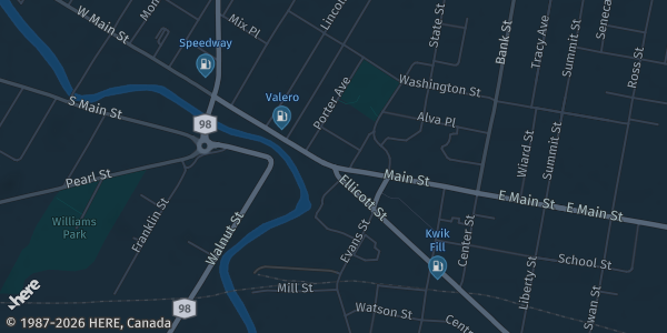 Map showing Quality Inn in Batavia, NY.