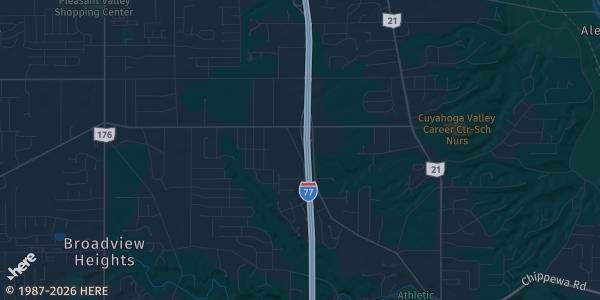 Map of Broadview Heights, OH. The exact address of St. Michael's is not known, so the map shows the area rather than a specific building.