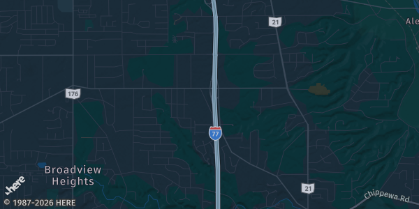Map of Broadview Heights, OH. The exact address of St. Michael's is not known, so the map shows the area rather than a specific building.