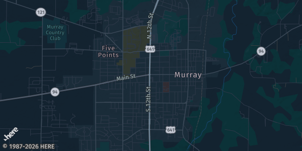 Map of Murray, KY. The exact address of Hungry Bear Pancake & Bar-B-Q House. is not known, so the map shows the area rather than a specific building.